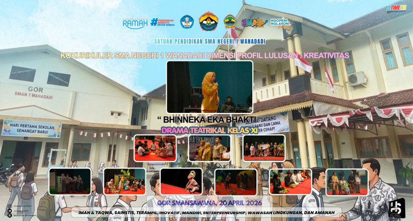 Kokurikuler Teatrikal Drama Kelas XI SMA Negeri 1 Wanadadi Angkat Tema “Bhinneka Eka Bhakti”